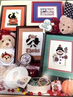 "The Big Book Of Holidays" Cross-Stitch Pattern Book Seasonal Designs 46 Pages
